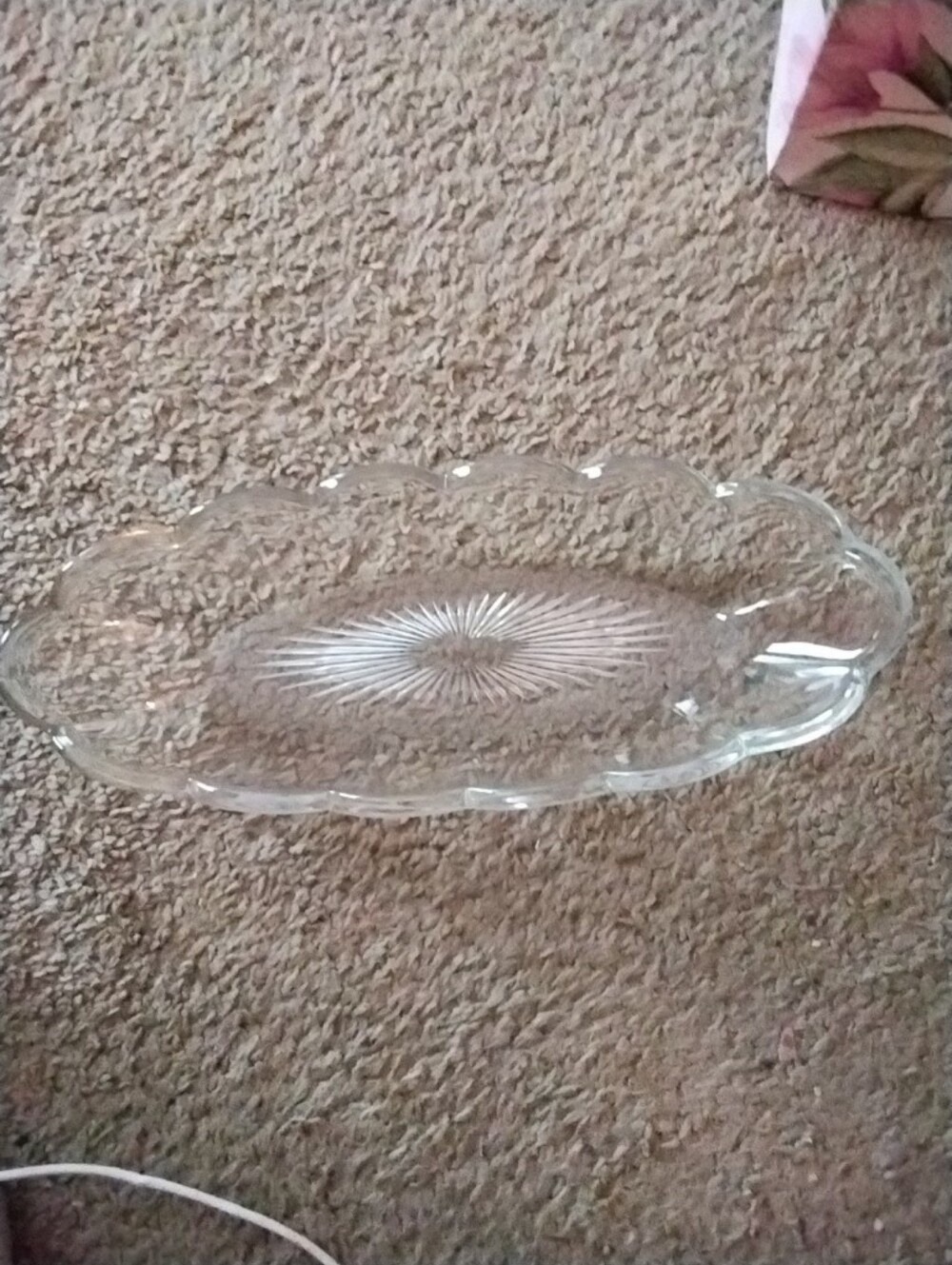 Heisey Antique 1910s Clear Glass Serving Platter - Elegant Scalloped Design